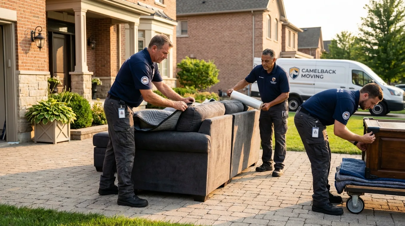 Large estate moving crew wrapping furniture in Manchester, GA